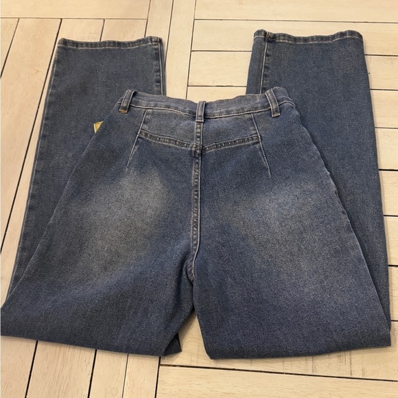 VIBRANT M.I.U. | Denim 80’s Pleated high waisted wide Mom Jean Junior Sz 1 (24) - Picture 4 of 7